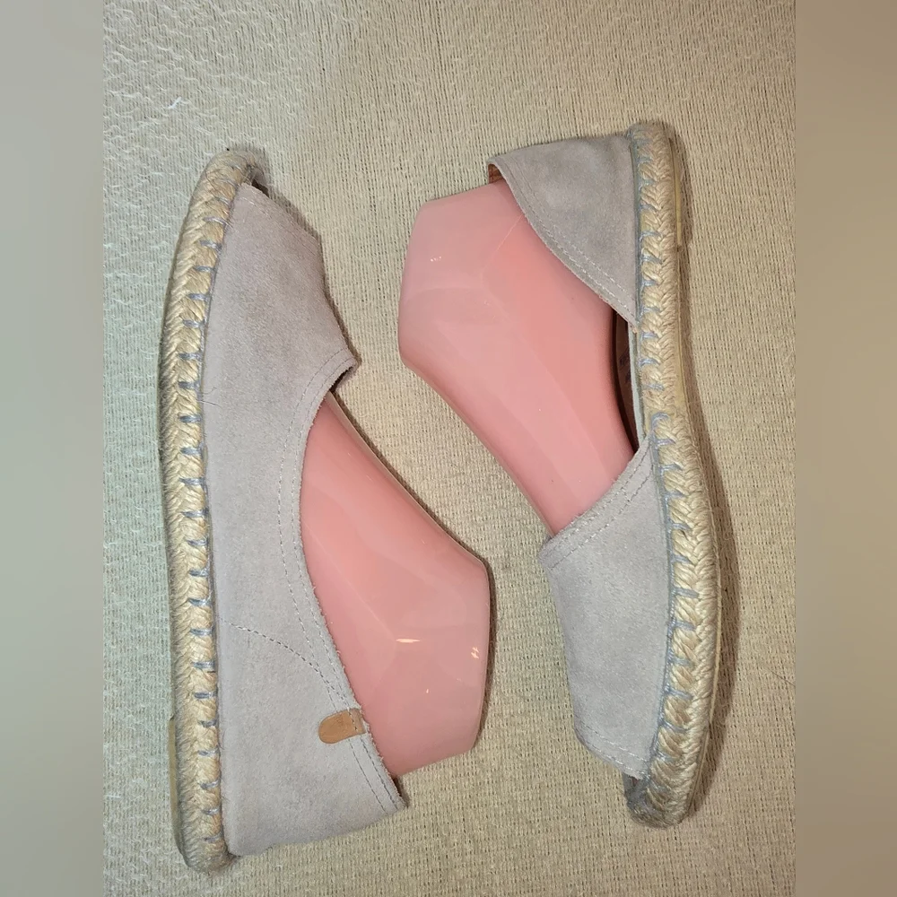 Verbenas Lt. Gray Suede Espadrille Flats size 39